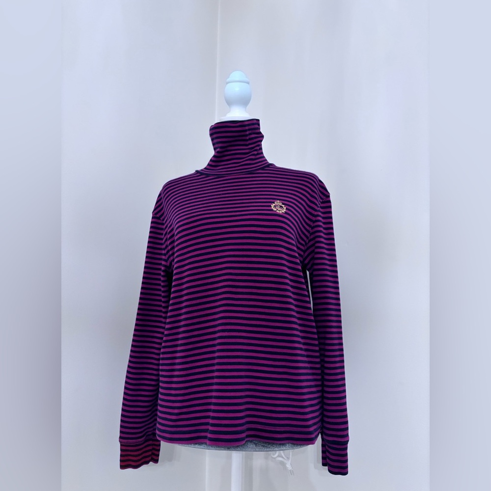 Lauren Ralph Lauren Vintage 90’s Red & Navy Cotton Turtleneck Size L